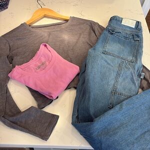 KatieJNYC BUNDLE Houston Carpenter Jean Girls 12 and two tops